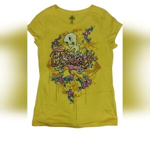 Looney Tunes Yellow Vintage Cotton Kidcore T-Shirt Women's Size XL